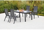 MERXX Gartenm&ouml;bel-Diningset &raquo;Siros&laquo;, 5 tlg., 4 Sitzpl&auml;tze, Aluminium - schwarz