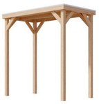 KARIBU Pavillon &raquo;Cubeco&laquo;, BxHxT: 231 cm x 243 cm x 124,5 cm, naturbelassen -...