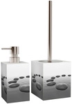Sanilo Seifenspender &raquo;Black Stones&laquo;, 165 mm - 70 mm, Grau, Rechteckig