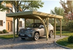 SKANHOLZ Carport &raquo;Friesland&laquo;, 320 x 555 cm, mit einem Einfahrtsbogen, Gr&uuml;n,