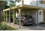 SKANHOLZ Carport &raquo;Friesland&laquo;, 320 x 708 cm, Stahl-Dachplatten, Gr&uuml;n, Holzart: