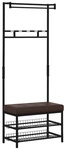 HOMCOM Garderobenbank, BxHxT: 72,5 x 180 x 35 cm, Metall - schwarz