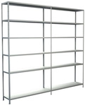 SCHULTE REGALWELT Grundregal mit Anbauregal, Metall, Wei&szlig;, 12 Fachb&ouml;den - weiss