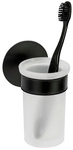 SCH&Ouml;NER WOHNEN Zahnputzbecher, &raquo;MELETO&laquo;, Materialmix, 12 cm, schwarz