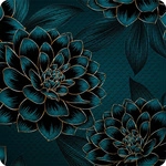 Sanilo Badematte &raquo;Dahlien&laquo;, 53 x 53 cm, Blau, Quadratisch