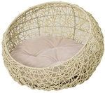 PawHut Katzenh&ouml;hle, &Oslash;xH: 56 x 35 cm, Polyvinylchlorid (PVC)/Rattan - beige