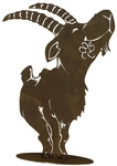 Ferrum Art Design Dekofigur, Steinbock gro&szlig; auf Platte, Stahlblech, braun