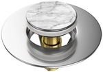 Sanilo Waschbeckenst&ouml;psel &raquo;Marmor&laquo;, 340 mm - 380 mm, Grau, Rund