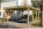 SKANHOLZ Carport &raquo;Friesland&laquo;, 402 x 555 cm, Stahl-Dachplatten, Gr&uuml;n, Holzart: