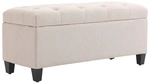 HOMCOM Sitzbank, mit Stauraum, LxBxH: 100 x 40 x 44 cm - weiss