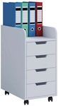 VCM Rollcontainer &raquo;Konal&laquo;, BxH: 33 x 65 cm, Holzwerkstoff - weiss
