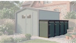 WEKA M&uuml;lltonnenbox, &raquo;Killarney&laquo;, LxBxH: 307x96x130 cm, gr&uuml;ngrau - gruen