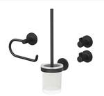 LENZ Bad-Accessoire-Set &raquo;NERO&laquo;, Schwarz-matt, Montageart: Kleben oder Bohren