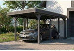 SKANHOLZ Carport &raquo;Friesland&laquo;, 320 x 555 cm, Stahl-Dachplatten, Schiefergrau,