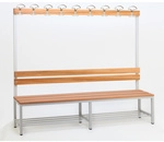 SZAGATO Umkleidebank, BxHxT: 30 x 170 x 200 cm, Stahl/Holz - grau