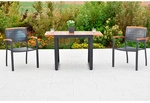 MERXX Balkonset &raquo;Tinos&laquo;, 3 tlg., 2 Sitzpl&auml;tze, Aluminium - grau