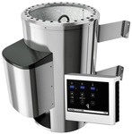 KARIBU Saunaofen, max. 80&deg; C, 3,6 kW, inkl. externer Steuerung - silberfarben