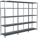 SCHULTE REGALWELT Grundregal mit 2 Anbauregalen, Metall, verzinkt, 15...