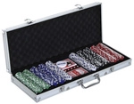 HOMCOM Pokerkoffer, bunt, Kunststoff/Aluminium