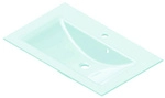 FACKELMANN Waschbecken &raquo;Glas&laquo;, BxHxT: 80x14,3x50,1 cm - gruen