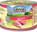 MAC'S Katzen-Nassfutter, Kalb/Pute, 6 x 200 g