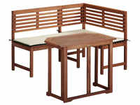 MERXX Gartenmöbel, 3 Sitzplätze, Eukalyptusholz, inkl. Auflagen - beige