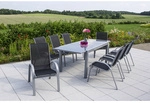 MERXX Gartenm&ouml;belset &raquo;Amalfi&laquo;, 8 Sitzpl&auml;tze, Aluminium/Textil - schwarz