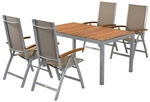 MERXX Gartenm&ouml;belset &raquo;Naxos&laquo;, 4 Sitzpl&auml;tze, Aluminium - grau