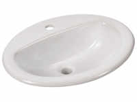 aquaSu® Einbauwaschbecken, BxTxH: 55 x 55 x 21,5 cm, Keramik - weiss