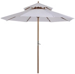 Outsunny Sonnenschirm, H&ouml;he: 264 cm, cremewei&szlig; - beige
