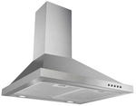 RESPEKTA Kaminhaube, HxT: 100 x 50 cm, Metallfilter, Drucktasten - silberfarben