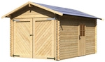 KARIBU Blockgarage &raquo;Blockbohlengarage&laquo;, BxT: 297 x 447 cm (Au&szlig;enma&szlig;e), Massivholz