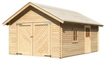 KARIBU Blockgarage &raquo;Blockbohlengarage&laquo;, Au&szlig;enma&szlig; BxT: 387 x 537 cm, natur - braun