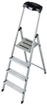 KRAUSE Stufen-Stehleiter &raquo;MONTO Safety&laquo;, 4 Sprossen, Aluminium - silberfarben