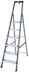 KRAUSE Stufen-Stehleiter &raquo;MONTO Securo&laquo;, 6 Sprossen, Aluminium - silberfarben