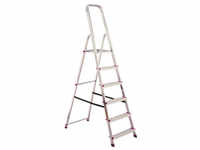 KRAUSE Stufen-Stehleiter »CORDA«, 6 Sprossen, Aluminium - silberfarben