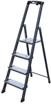 KRAUSE Stufen-Stehleiter &raquo;MONTO Securo&laquo;, 4 Sprossen, Aluminium - silberfarben