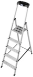 KRAUSE Stufen-Stehleiter &raquo;MONTO Safety&laquo;, 5 Sprossen, Aluminium - silberfarben