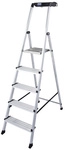 KRAUSE Stufen-Stehleiter &raquo;MONTO Secury&laquo;, 5 Sprossen, Aluminium - silberfarben