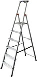KRAUSE Stufen-Stehleiter "MONTO Safety", 6 Sprossen, Aluminium - silberfarben