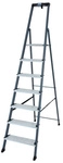 KRAUSE Stufen-Stehleiter &raquo;MONTO Securo&laquo;, 7 Sprossen, Aluminium - silberfarben
