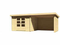 KARIBU Gartenhaus "Bastrup ", Holz, BxHxT: 579 x 220 x 297 cm (Außenmaße) - beige