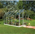 HALLS Gew&auml;chshaus &raquo;Popular&laquo;, 6,2 m&sup2;, aluminiumfarben, 3 mm Blankglas -