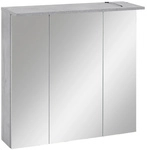 SCHILDMEYER Spiegelschrank &raquo;Zadar&laquo;, BxHxT: 70,5 x 71 x 16 cm, 3-t&uuml;rig, steingrau