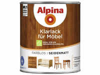 ALPINA Klarlack, für innen, 0,75 l, farblos, seidenmatt - transparent