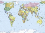 KOMAR Papiertapete &raquo;World Map &laquo;, Breite 254 cm - bunt