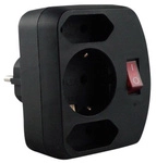 REV-Ritter Adapter 2- + 1-fach, Schwarz, Kunststoff