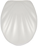 WENKO WC-Sitz &raquo;Muschel&laquo;, Duroplast, oval, mit Softclose-Funktion - weiss