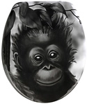 WENKO WC-Sitz &raquo;Affe&laquo;, Duroplast, oval - schwarz