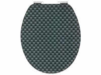 CORNAT WC-Sitz, MDF, oval, mit Softclose-Funktion - schwarz